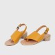 PU Leather Open Toe Ankle Strap Closure Women's Heels - Brown image