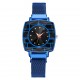 Mesh Style Magnetic Closure Women's Wrist Watch - Blue image