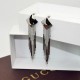 Long Drop Chain Cascade Square Earrings- Silver image