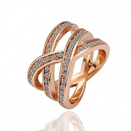 Diamond Wrap Cross Rose Gold Ring for Women - RG image