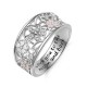 Women's Hollow Breathable Flower Pattern Ring - SIlver image