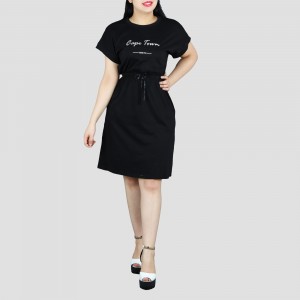 A-line Cross-Border High Waist Skirt Mini Dress - Black