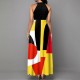 Elegant Style Printed O Neck Sleeveless Maxi Dress - Black image