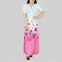 Floral Printed Short-Sleeved Maxi Dress - Pink