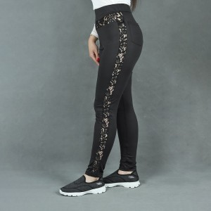 Gothic Sexy Lace Hip Lift  Sports Pants - Black 