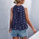 Polka Dot Hanging Neck Strapped Shirt - Blue image