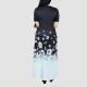 Floral Printed Short-Sleeved Maxi Dress - Black image