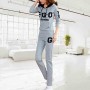 Full Sleeves Hooded Casual Sports Two Piece Trick Suit - Grey