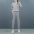Contrast Stripped Sportswear Loose Two Piece Track Suit - Grey