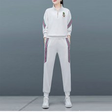 Buy Designer Style Printed Two Piece Winter Sportswear Set- Cream, Fashion
