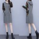 Trendy Long Sleeve Mid-Length Women Hoodie - Grey image