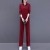 Casual Sportwear Cotton Two Piece Women Tracksuit - Red