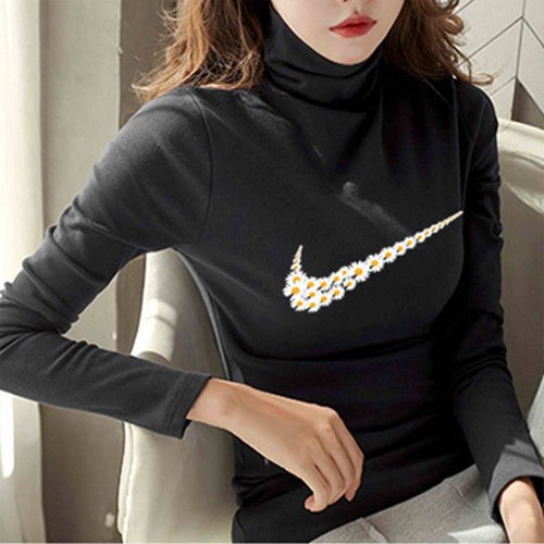 Leisure Style Full Sleeves Turtle Neck Women Sweater - Black image