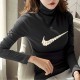 Leisure Style Full Sleeves Turtle Neck Women Sweater - Black image