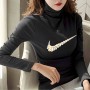 Leisure Style Full Sleeves Turtle Neck Women Sweater - Black