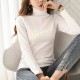 Leisure Style Full Sleeves Turtle Neck Women Sweater - White image
