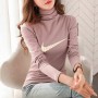 Leisure Style Full Sleeves Turtle Neck Women Sweater - Pink