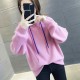 College Style Trendy Long Sleeve Women Hoodie - Pink image