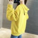 College Style Trendy Long Sleeve Women Hoodie - Yellow image