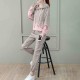 Drawstring Casual Style Hooded Women Tracksuit - Pink image