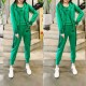 Sports Long Sleeve Alphabet Printing Three Piece Hooded Tracksuit - Green image