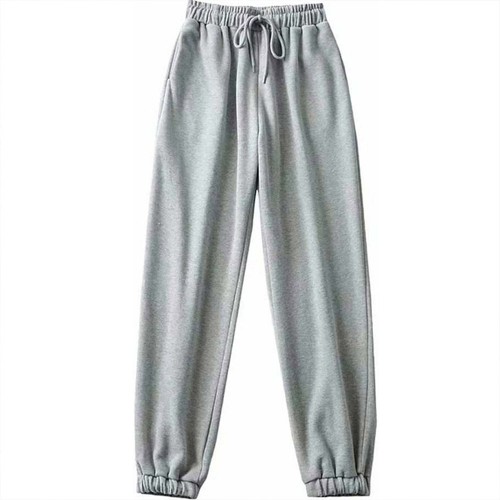 Plain Workout Drawstring Waist Closure Sweatpants - Grey image