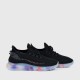 Light Weight Round Toe Lace Up Breathable Sports Sneakers - Black image