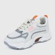 Sports Style Flat Bottom Lace Up Breathable Women Sneakers - Orange image