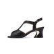 Luxury Chunky Leather Buckle Strap Women Heel Sandals Black image