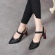 Luxurious Style Floral Pattern Splicing Women High Heels Black image