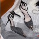 Pointed Toe Diamond Stiletto Metal Anti-Kick Women High Heels Black image