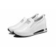 Women Thick Slope Bottom Leather Sports Running Shoes-White image