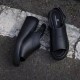 Peep Toe Ankle Strap Waterproof Wedge Sandals - Black image