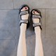 Rhinestone Muffin Open Toe Velcro Wedge Sporty Sandals - Black image