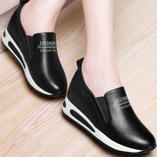 Buy Women Thick Slope Bottom Leather 