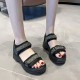 Sport Style Platform Velcro Soft Bottom Women Wedge Sandals - Black image