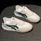Canvas Breathable Sporty Lace Up Women Stripes Sneakers - Green image