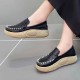 Casual Shallow Mouth Thick Sole Slip On Loafers Casual Shoes Black image