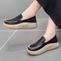 Casual Shallow Mouth Thick Sole Slip On Loafers Casual Shoes Black