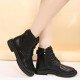 Round Toe High Top Comfortable Lace Up Women Boots Black image