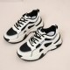 Comfortable Platform Hot Reflective Lace Up Chunky Sneakers - Black image