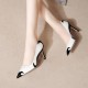 Slip On Pointed Toe Pumps High Heel Party Shoes - Black image