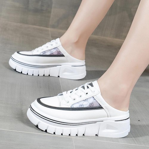 Comfort Round Toe Lace Up Low Top Sport Sneakers - Black image