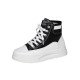 Platform Soft Sole Shallow Mouth Lace Up Ankle Sneakers - Black image