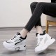 Platform Mesh Round Toe Thick Bottom Breathable Sneakers - Black image