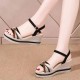 Comfortable Fish Mouth Soft Soled Buckle Closure Wedge Sandals - Black image