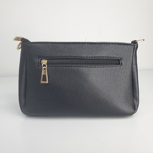 Trendy Adjustable Stripe Rhombic Small Square Messenger Bag - Black image