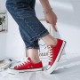 Women Red Color Comfty Canvas Shoes For Women