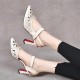 Luxurious Style Floral Pattern Splicing Women High Heels Cream image