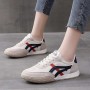 Canvas Breathable Sports Lace Up Women Striped Sneakers - Blue